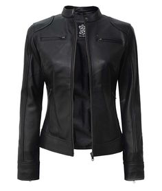 Black Slim Fit Jacket For Women
This black biker jacket for women is made from genuine lambskin leather in a smooth, supple finish. It is a good-looking and fashionable design, with front zip closure, snap button collar, impeccable detailing like YKK zippers, while the body is lined with soft polyester fabric. The fitted waist is designed to flatter on or off the bike. Peplum Leather Jacket, Asymmetrical Leather Jacket, Maroon Leather Jacket, Beige Leather Jacket, Cafe Racer Leather Jacket, Varsity Jacket Women, Distressed Leather Jacket, Black Leather Moto Jacket, Cafe Racer Jacket