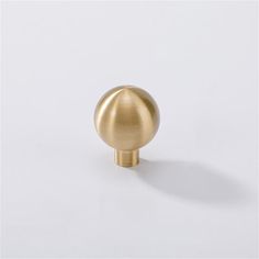 an antique brass door knob on a white background