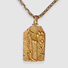 Tippy Taste- Anubis Egyptian Pendant Gold Byzantine Jewelry With Box Chain, Gold Byzantine Style Jewelry With Box Chain, Gold Byzantine Box Chain Jewelry, Gold Rectangular Pendant Necklace Collectible, Gold Rectangular Pendant Necklace For Collectors, Brass Byzantine Necklace Perfect For Gifts, Symbolic Yellow Gold Collectible Necklace, Antique Gold Necklace With Rectangular Pendant, Gold Amulet Necklace With Box Chain