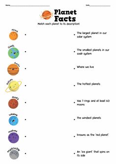 planets worksheet for kids to learn about the solar system and how they are made