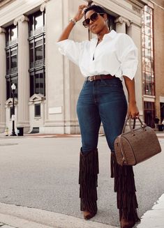 Jenee Naylor, Thrift Store Fashion, Cowgirl Fashion, Casual Glam, Fall Attire, Kente Styles, Sweater Season, Denim Day, The Good News