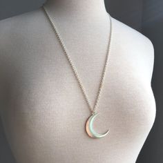 This Large Silver Crescent Moon Pendant Is Bold And Powerful. It Would Look Great Worn With A Sweater Or Long Dress. New, Handmade By Jpeace Designs Silver Plated, Thick Chain & Lobster Clasp, Small Silver Drop At The End Of The Extender. Silver Plated Pendant. Approx. Size: 25-1/4"27-1/2"L, 2-1/4" Extender, Moon Pendant 1-3/4"L, 1-1/4 "W Fun, Whimsical, Powerful, Natural, Mystical, Witches Statement Necklace! Boho Moon Goddess Catnap Cosplay, Silver Moon Necklace, Raw Quartz Necklace, Crescent Pendant, Blue Turquoise Necklace, Sand Dollar Necklace, Moon Necklace Silver, Boho Statement Necklace, Boho Moon