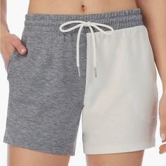 A Color-Blocked Design Adds Contemporary Style To These Drawstring Shorts Made From Supersoft French Terry That You Can Count On For Endless Comfort. 95% Recycled Polyester, 5% Spandex Machine Wash, Tumble Dry Imported Color Block Athleisure Shorts, Sporty Shorts With Contrast Color, Color Block Short Athleisure Bottoms, Athleisure Color Block Short Bottoms, Casual Stretch Color Block Shorts, White Color Block Bottoms For Summer, White Bottoms With Contrast Color For Summer, Casual Spring Shorts With Contrast Color, Trendy Color Block Short Length Shorts