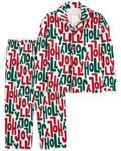 Crafted in cozy fleece with a festive Christmas design, these pajamas are perfect for the holiday season. Holiday Long Sleeve Sleepwear For Pajama Party, Cotton Christmas Sleepwear For Overnight, Holiday Cotton Loungewear Sets, Holiday Cotton Sets For Pajama Party, Cozy Long Sleeve Christmas Sleepwear, Cozy Cotton Holiday Sleepwear, Casual Winter Sleepwear For Holidays, Casual Winter Holiday Sleepwear, Casual Holiday Sets For Pajama Party