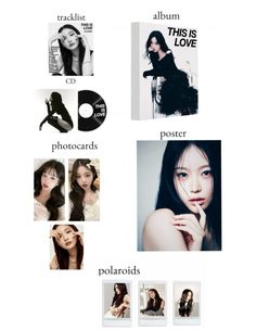 an advertisement for the album'this is love'with photos and words on it