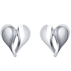 Sterling Silver Pure of Heart Earrings for Women Formal Heart-shaped Earrings For Pierced Ears, Valentine's Day Gift Earrings With Polished Finish, Polished Finish Heart Earrings For Gift, Heart-shaped Earrings For Mother's Day Formal, Formal Heart-shaped Clip-on Earrings, Valentine's Day Polished Finish Earrings, Modern Heart Earrings For Anniversary, Sterling Silver Heart Earrings With Polished Finish, Silver Heart Drop Earrings For Formal Occasions