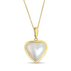 ♥ Product Summary ♥Main Stone: Mother of Pearl Metal: 14k Yellow Gold Dimensions: 30mm x 20mm with bail Classic Heart Pendant Necklace With 17 Jewels, Yellow Gold Necklace With Heart Charm, White Heart Pendant Necklace For Formal Occasions, Classic Necklace With Polished Finish For Valentine's Day, Classic Polished Necklace For Valentine's Day, Oval Yellow Gold Jewelry For Valentine's Day, Classic Heart-shaped Hallmarked Necklace, Valentine's Day Yellow Gold Oval Jewelry, Classic White Jewelry With Heart Charm