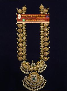 Kasu Mala, Haram Designs, Peacock Pendant, Old Jewelry, Hyderabad