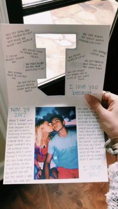 someone is holding up a letter that has been made to look like an i love you photo