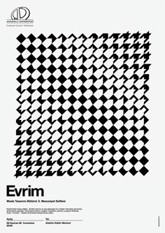 an advertisement with black and white squares on the front, as well as text that reads ev