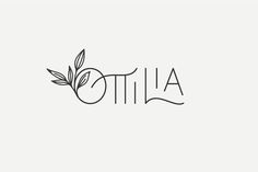 the word altotta written in black ink on a white background with an olive branch