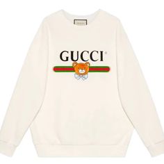 Limited Edition Sold Out Hoodie - Never Been Worn With Tags! Gucci Hooded Hoodie For Fall, Casual Gucci Hooded Sweatshirt, Gucci Casual Long Sleeve Hoodie, Luxury White Winter Sweatshirt, White Gucci Sweatshirt With Logo Print, Gucci Embroidered Logo Long Sleeve Sweatshirt, Casual Gucci Sweatshirt With Embroidered Logo, Designer White Winter Sweatshirt, Designer White Sweatshirt For Winter