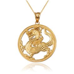 Gold Chinese Dragon Open Medallion Pendant Necklace Metal Purity: 10k and 14k Metal Color: Yellow Gold, White Gold and Rose Gold Available as pendant or necklace. Available in 16", 18", 20", 22" chain length Pendant weight: 3.00 grams (10k) | 3.60 grams (14k). Pendant height (w/ bail): 1.29 inches Pendant width: 1.00 inches Bail opening: 3.00 mm Pendant back: Hollow Finish: High Polished Gold Chinese Dragon, East Asian Culture, Asian Dragons, Chinese Folklore, Gold Jewelry Prom, Chinese Dragons, Rose Gold Pendant Necklace, Star Necklace Gold, Chinese Mythology