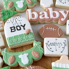 Sports Cookies, Shower Cookies, Baby Cookies, Baby Shower Cookies, Decorated Cookies, First Year, Sugar Cookies, Diaper Cake, Baby Shower