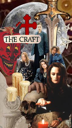 a collage of the craft logo, with images of people holding candles in front of them