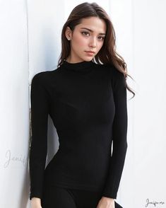 High-Quality Turtleneck Base Layer Underwear: Long Sleeve Body Shaping and Thermal Autumn Apparel Crafted with Bamboo Fiber Cardigan Vest Sleeveless, Female Portrait Photography, Batwing Cardigan, Black Dating, Layered T Shirt, Sleeveless Cardigan, Bamboo Fiber, Body Sculpting, Long Sleeve Turtleneck