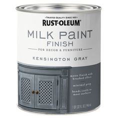 a can of rustoleum milk paint with the words,'finish for decor and furniture