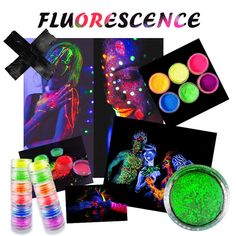 Fluorescent Nails, Beautiful Manicure, Makeup Stencils, Fluorescent Paint, Face Paint Kit, Effects Makeup, Makeup Pallets, Cosmetic Kit, Matte Eyeshadow Palette