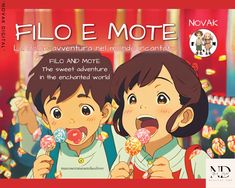 two children eating lollipops with the caption'filo e mote '