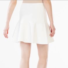 Never Been Worn. In Perfect Condition. Super Cute White Mini Flare Skirt With Matching Crop Top To Make A Set Feminine Fitted A-line Skirt, Elegant A-line Skort For Spring, Elegant Flowy Short Mini Skirt, Chic Fitted Ruffled Mini Skirt, Elegant Flared Skort For Spring, Elegant Skort For Spring, Elegant Skirted Skort For Spring, Elegant Mini Length Flowy Skirt, White Fitted Flared Mini Skirt