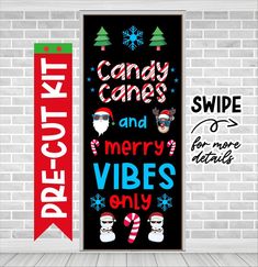 christmas door hangers with candy canes and merry vibes only