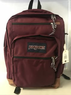 Jansport Red Backpack, Dark Red Jansport Backpack, Jansport Big Student Backpacks, Red Jansport Backpack Aesthetic, Red Backpack Aesthetic, Jansport Backpacks Aesthetic, Red Jansport Backpack, Red School Bag, Jansport Backpacks