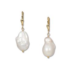 Gold & Pearl Earrings - Textured baroque pearls hang from simple 18k vermeil findings. Each pearl is unique and may vary,<br><br>Vermeil leverback earwires. White Pearl Earrings, Gold Baroque, White Pearl Earring, Baroque Pearl Earrings, Artful Home, Gold Pearl Earrings, Brand Guidelines, Gold Pearl, Baroque Pearls