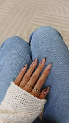 Autumn Nail Designs, Wife Nails, Brown Nail Art, Nails Collection, Autumn Nail, Trendy Nail Art Designs, Fall Acrylic Nails, Exude Confidence, Mob Wife