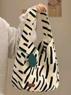 Product ID: JW4812 Material: Canvas Color: Beige Size: 32cm x 25cm x 10cm Zebra Crossing, Tote Bags Sewing, Canvas Crossbody Bag, 자수 디자인, Easter Table