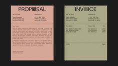 two different types of resumes on black and pink paper with the same color scheme