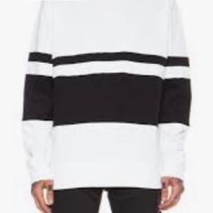 White/Black Diesel Jeans Crewneck Patch Stripe Sweatshirt In White Xl Nwt Really Cool Comfy Stylish Sweatshirt Questions? Leave A Comment Below! White T-shirt With Ribbed Cuffs For Spring, White Crew Neck T-shirt For Loungewear, Black Casual Sweater With Contrast Stripes, Casual Black Sweater With Contrast Stripes, White Long Sleeve Sweater With Ribbed Neckline, White Crew Neck T-shirt With Ribbed Collar, Black Crew Neck Top With Ribbed Neckline, Fall Crew Neck Tops With Contrast Stripes, Crew Neck Tops With Contrast Stripes For Fall