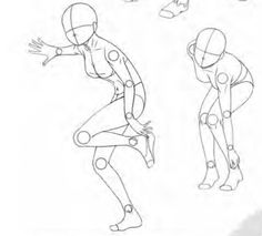 the drawing shows how to draw an action figure in three different positions, including legs and arms