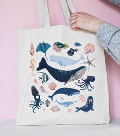 Library Book Bag, Shark Gifts, Character Design Animation, Ocean Animals, Beach Vibes, Reusable Bags