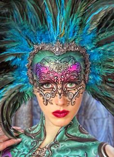 Beautiful Extreme Make-up, Fantasy Make-up, Venetian Masks, Carnival Masks, Masks Masquerade, Beautiful Mask, Masquerade Party, Costume Mask, Masquerade Mask