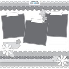 two frames with flowers on them and some ribbons around the edges, one is empty