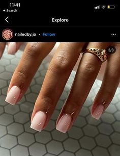 Nails Inspiration On Natural Nails, Off White Manicure, Natural Nail Designs Classy, Coffin Square Nails Short, Gelx Apres Nails Short Square, Acrylic Overlay With Tips, Almond Sns Nails Designs, Shellac Overlay Nails, Classy Ombre Nails Short