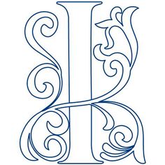 the letter b is made up of swirly lines and scrolls, with an ornate font that