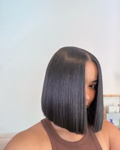 100 Human Hair Wigs, Straight Bob, Silk Press, Baddie Hairstyles, Bob Wig, Bob Cut, Black Girls Hairstyles, Natural Hairstyles, Protective Styles