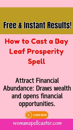 a woman's financial statement with the words how to cast a day leaf prosperity spell