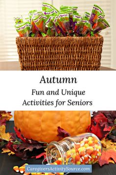 autumn fun and unique activities for seniors to do with the kids in their home or classroom