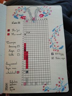 a notebook with a cross stitch chart on it