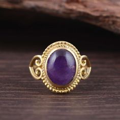 Amethyst Ring, Brass Ring, Gemstone Ring, Dainty Ring, Handmade Jewelry, Gift for her, Deco Ring, Gift Ring, Vintage Rings, Christmas Ring Stone:- amethyst Material:- Brass Size:- Any The ring can be customized on request and the gemstone can be made to any gemstone you want. Same Design Ring Are Upload With Any Gemstone. Please Visit Our Shop to View Complete Collection. If You Need Faster Shipping, Please Contact us ♥Please Make Sure to Include The Correct Address During Before Order. You Can Heirloom Oval Amethyst Jewelry, Amethyst Gemstone Birthstone Ring As Gift, Dainty Oval Cabochon Gemstone Rings, Elegant Birthstone Rings For Healing, Gold Amethyst Jewelry With Stone Setting, Gold Amethyst Oval Cabochon Ring, Amethyst Cabochon Ring For Wedding, Gold Amethyst Ring In Dainty Style, Gold Amethyst Ring With Oval Cabochon