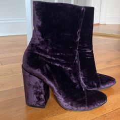 Purple Velvet/ In Great Condition/ Thick Heel/ Comfy/ Size 38 Fits A Us Women 8 Dries Van Noten Shoes, Thick Heel, Purple Velvet, Thick Heels, Dries Van Noten, Color Purple, Boots Booties, Bootie Boots, Ankle Boots