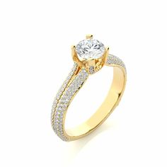 Make a standout with this 1.15 Carat Round Split Shank Engagement Ring, as this ring is showing its decorative look in yellow gold metal while the center diamond is making the ring look more appealing. Shop now! Note:- If you need a natural diamond, feel free to contact us. Split Shank Engagement Ring Round, Engagement And Wedding Ring, Split Shank Engagement Ring, Black Diamond Jewelry, Shank Engagement Ring, Split Shank Engagement Rings, Yellow Engagement Rings, White Diamond Ring, Types Of Diamonds