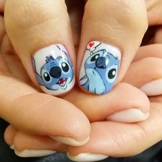 #disney #fashion #style.    MY FAV Disney Stitch Nails, Stitch Nails, Disney Acrylic Nails, Ideas For Nails, Christmas Manicure, Disney Makeup