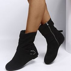 Category:Boots; Upper Materials:Synthetics; Embellishment:Buckle,Lace-up; Season:Fall,Winter; Heel Type:Chunky Heel; Gender:Women's; Toe Shape:Round Toe; Type:Booties Ankle Boots; Style:Casual,Minimalism; Heel Height(inch):3-4; Outsole Materials:Rubber,Non-Slip Tread; Occasion:Daily,Outdoor; Closure Type:Zipper; Pattern:Solid Colored; Listing Date:10/24/2022; Production mode:External procurement; 2024 Trends:Slouchy Boots,Plus Size; Foot Length:; Foot Width:; Size chart date source:Provided by Supplier.; US Size:null; UK Size:14.5; EU Size:50 Winter Martin Boots With Zipper And Flat Heel, Winter Boots With Zipper Closure And Flat Heel, Winter High Ankle Mid-calf Boots With Zipper, Winter Ankle Booties With Zipper Closure, Winter Mid-calf Boots With Zipper Closure, Winter Ankle-high Booties With Zipper Closure, Winter Ankle Boots With Side Zipper, Casual Winter Booties With Zipper Closure, Trendy Winter Booties With Zipper Closure