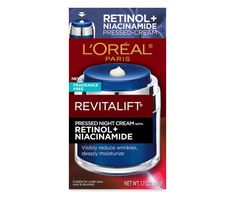 Achieve a smoother, healthier looking complexion with the help of L'Oréal Paris' Revitalift retinol and niacinamide pressed night cream. Designed to reduce wrinkles, even tone and deeply moisturize, this cream is made by pressing retinol, niacinamide and nourishing oils into a lightweight night cream. The perfect way to ensure your beauty regimen continues overnight. Retinol And Niacinamide, Retinol Niacinamide, Retinol Night Cream, Face Treatments, Anti Aging Night Cream, Night Moisturizer, Uneven Skin Texture, Under Eyes, Anti Aging Ingredients