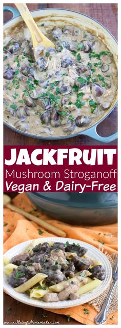 a bowl of mushroom stroganoni and dairy - free soup