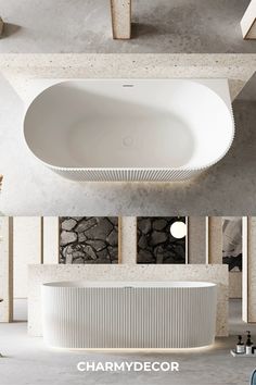 Dual-Semicircle Bathtub with Top-Down View & Marble Ambience