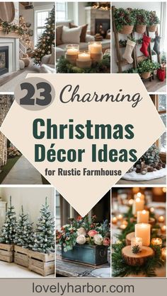 Transform your farmhouse with these 23 woodsy Christmas décor ideas, bringing rustic charm and festive warmth to your home! Wooden Christmas Trees Mantle, Rustic Farmhouse Winter Decor, Christmas Decor Ideas Farmhouse Chic, Rustic Mountain Christmas Decor, Diy Christmas Decor Farmhouse, Farmhouse Rustic Christmas Decor, Farmhouse Vintage Christmas Decor, Woodsy Christmas Decor Ideas, Farmhouse Table Christmas Decor